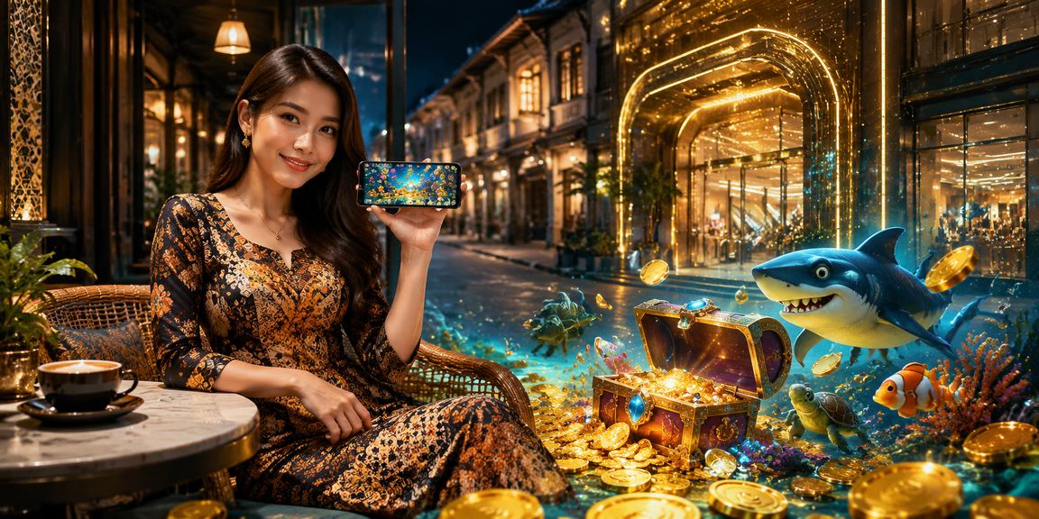 Permainan tembak ikan popular babyshark22 dengan tema batik Ipoh